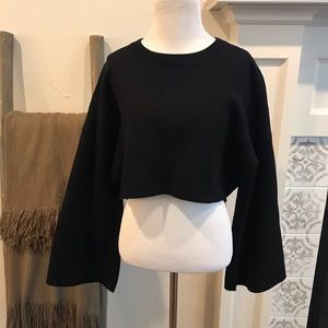 Zara crop sweater with bell sleeves